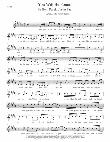 You Will Be Found (arr. Kevin Busse)