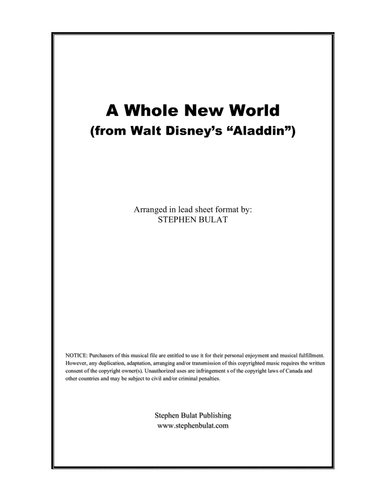 A Whole New World (arr. Stephen Bulat)