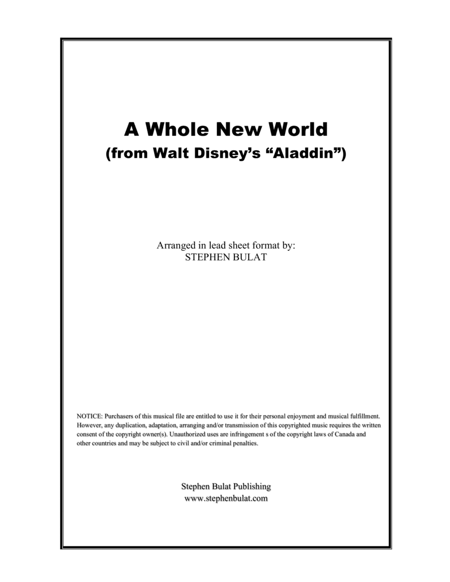 A Whole New World (arr. Stephen Bulat)