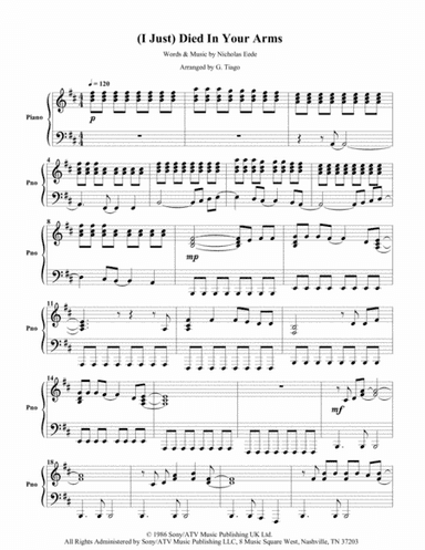 (i Just) Died In Your Arms (arr. G. Tiago)