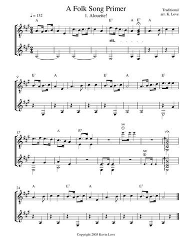 A Folk Song Primer (Guitar Duo) (arr. Kevin Love)