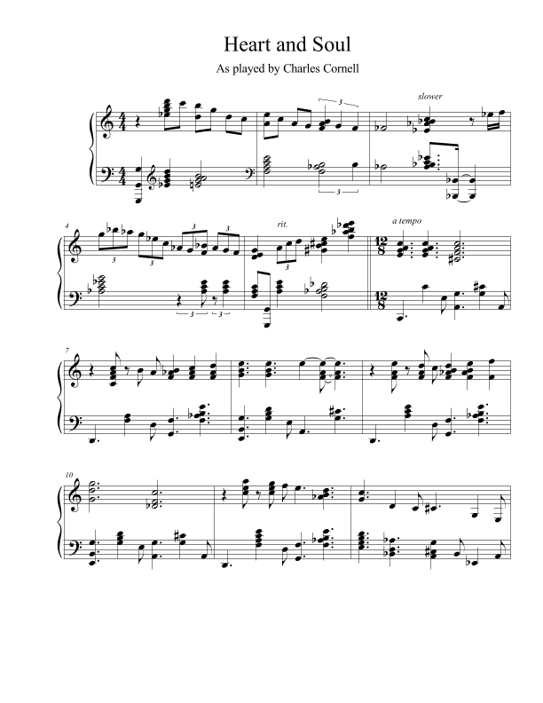 Heart and Soul Charles Cornell transcription