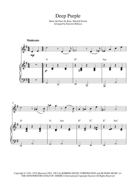 Deep Purple (arr. Kaiserin Rebecca)