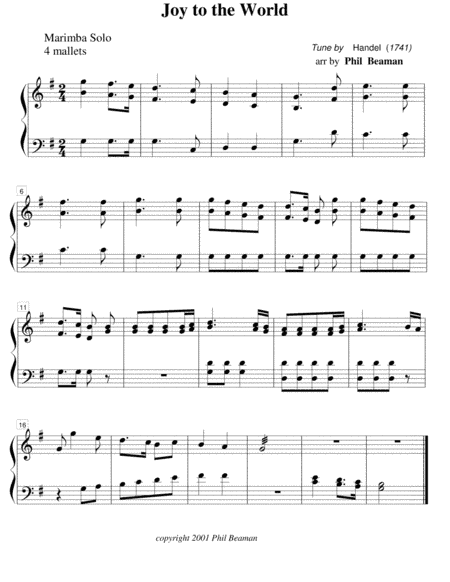 Joy to the World-Marimba Solo (arr. Phil Beaman)