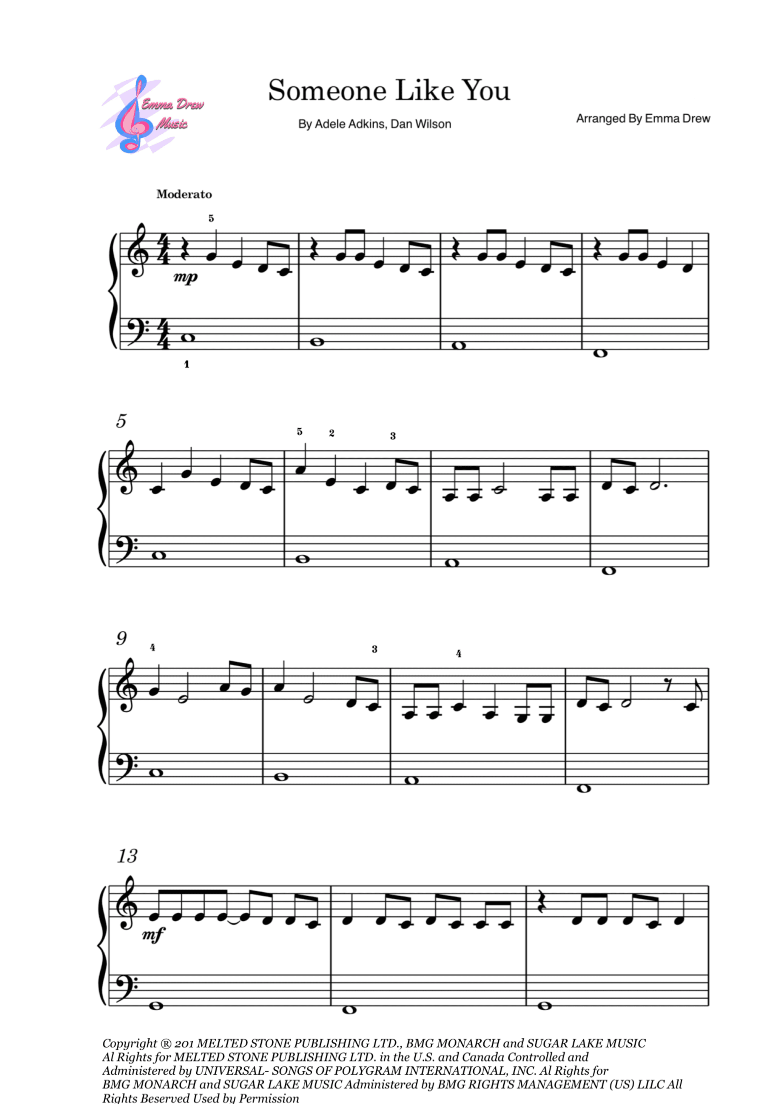 Someone Like You (arr. Emma Drew)