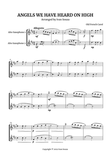 ANGELS WE HAVE HEARD ON HIGH (arr. Ivan Souza)