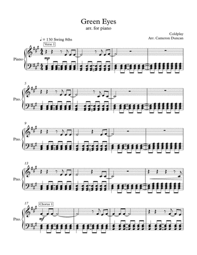 Green Eyes (arr. Cameron Duncan)