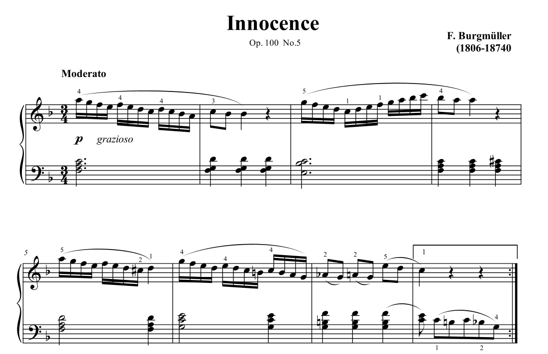 Burgmuller Innocence Op.100 No.5 (arr. Ben Choupak)