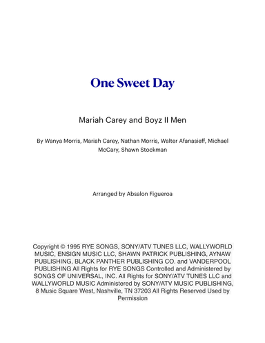 One Sweet Day (arr. Absalon Figueroa)