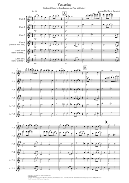 Yesterday (arr. David Burndrett)