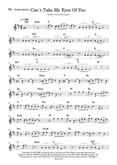 Can't Take My Eyes Off Of You (arr. Fabio Eduardo de Oliveira)