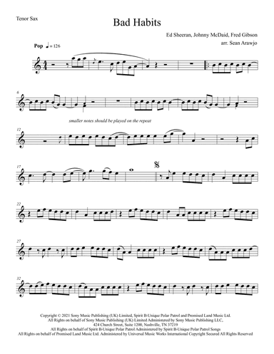 Bad Habits (arr. Persimmon Sounds)
