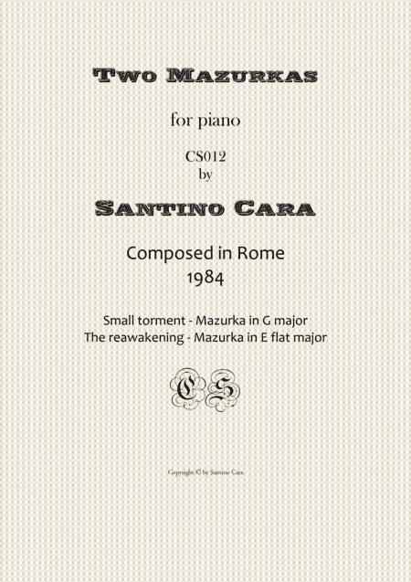 Two Mazurkas for piano - CS012