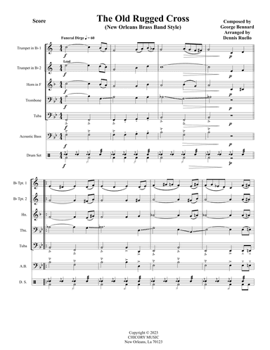 The Old Rugged Cross - In the New Orleans Brass Band Style for Brass Quintet - Intermediate (arr. Dennis Ruello)