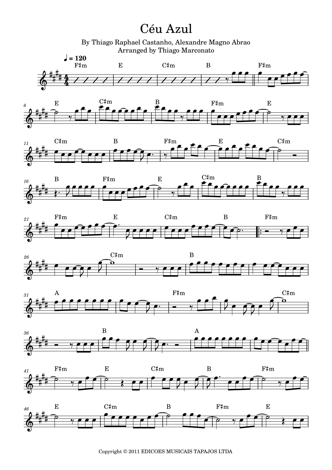 Ceu Azul (arr. Thiago Marconato)
