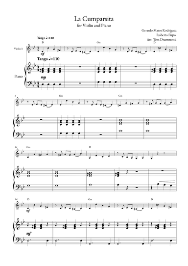 La Cumparsita (arr. Tom Drummond)