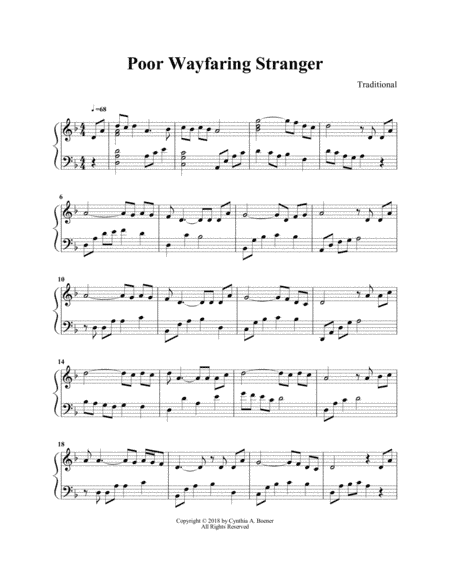 Poor, Wayfaring Stranger (arr. Cynthia A. Boener)