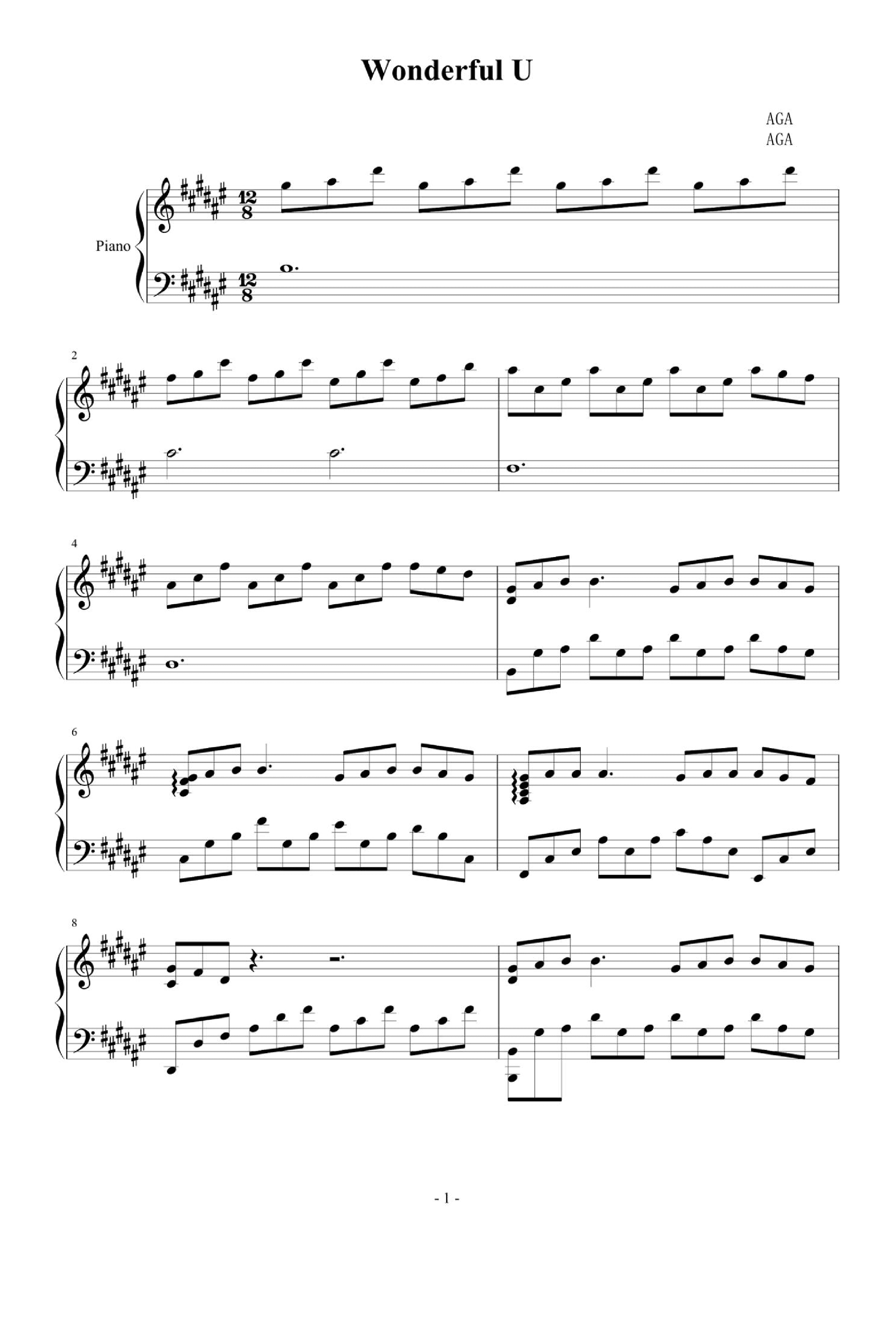 Wonderful U (arr. Aga)