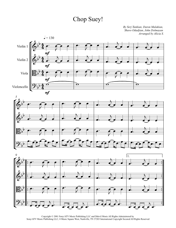 Chop Suey! (arr. Alicia S.)