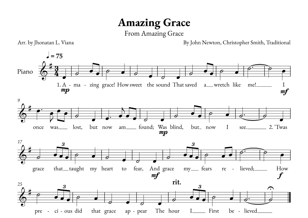Amazing Grace (arr. Jhonatan Lucio Viana)