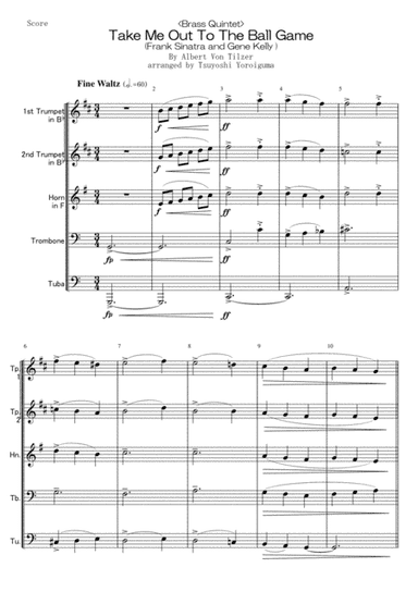 Take Me Out To The Ball Game (Frank Sinatra and Gene Kelly ) (arr. Tsuyoshi Yoroiguma)