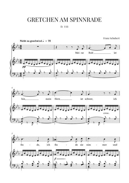 Gretchen am Spinnrade, D. 118 (C minor) (arr. Cadenza Editions)