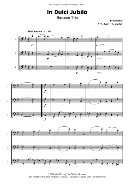 In Dulci Jubilo (arr. Gert Th-. Walter)