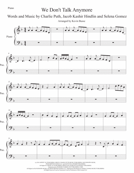 We Don't Talk Anymore (arr. Kevin Busse)