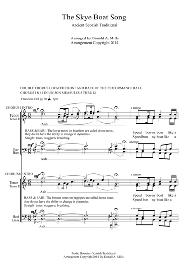 The Skye Boat Song (arr. Donald A. Mills)