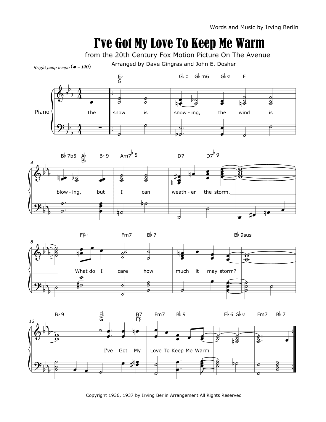 I've Got My Love To Keep Me Warm (arr. Dave Gingras and John E. Dosher)
