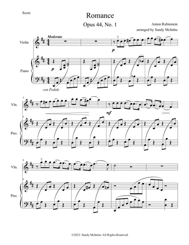 Romance Opus 44 No. 1 (arr. Sandy McIntire)