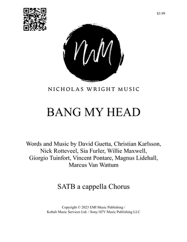 Bang My Head (arr. Nicholas Wright)