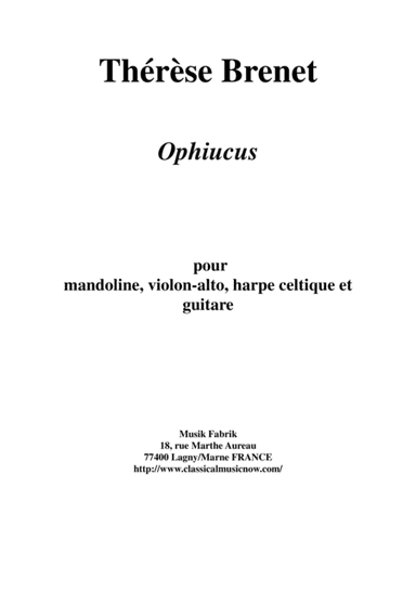 Thérèse Brenet : Ophiucus for viola, celtic harp, mandolin, guitar and optional narrator