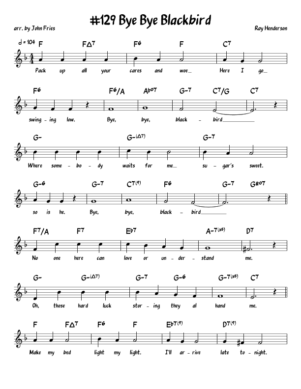 Bye, Bye, Blackbird (arr. John Fries)