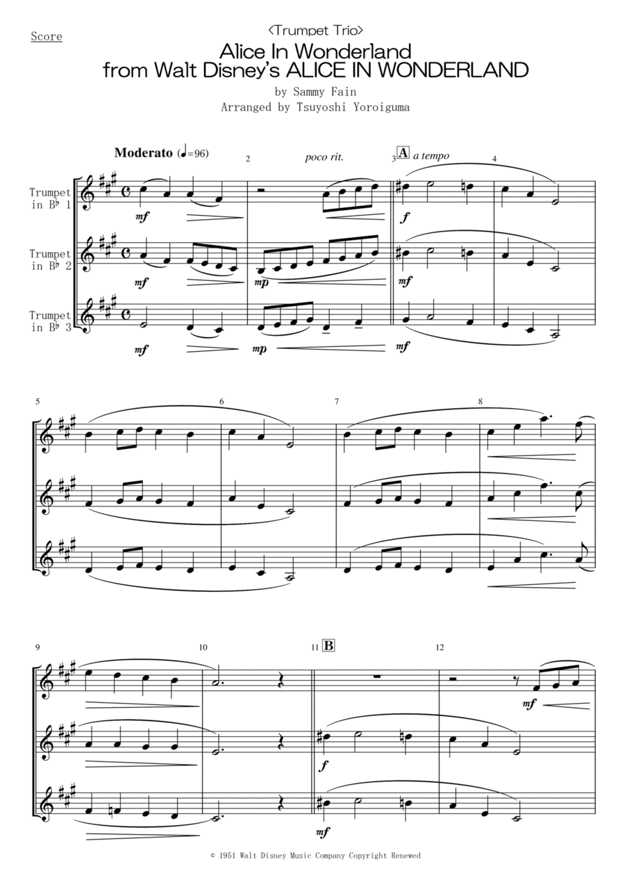 Alice In Wonderland (arr. Tsuyoshi Yoroiguma)