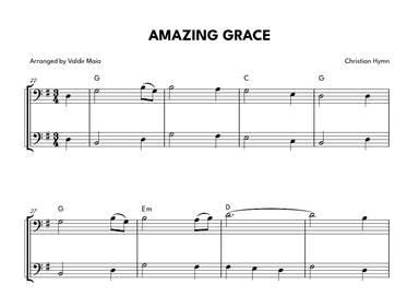 Amazing Grace - Cello Duet (arr. Valdir Maia)