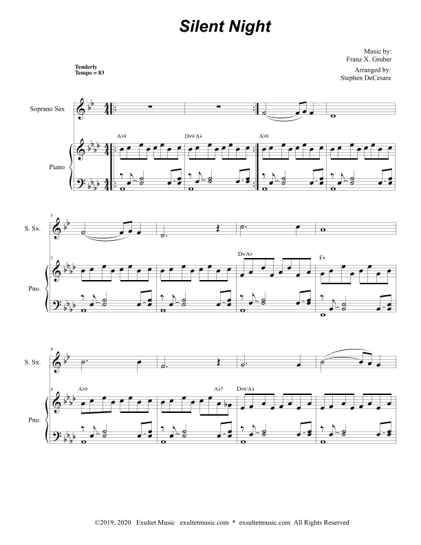 Silent Night (Soprano Saxophone and Piano) (arr. Stephen DeCesare)