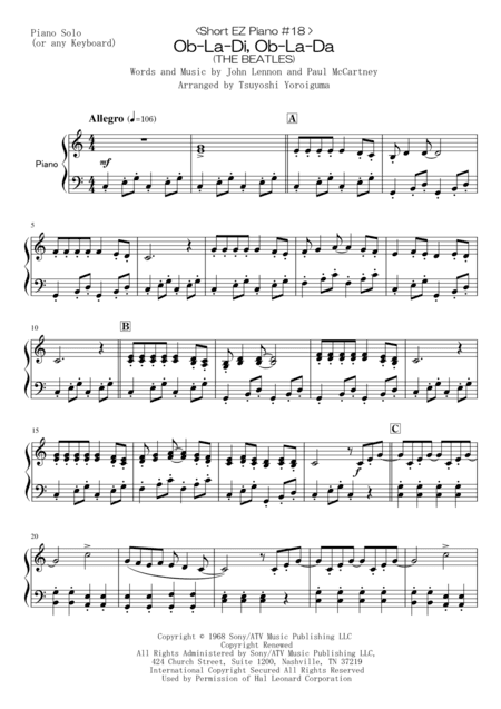 Ob-La-Di, Ob-La-Da (arr. Tsuyoshi Yoroiguma)