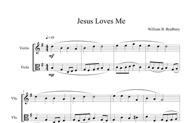 Jesus Loves Me (Violin and Viola Duet) (arr. B. C. Dockery)