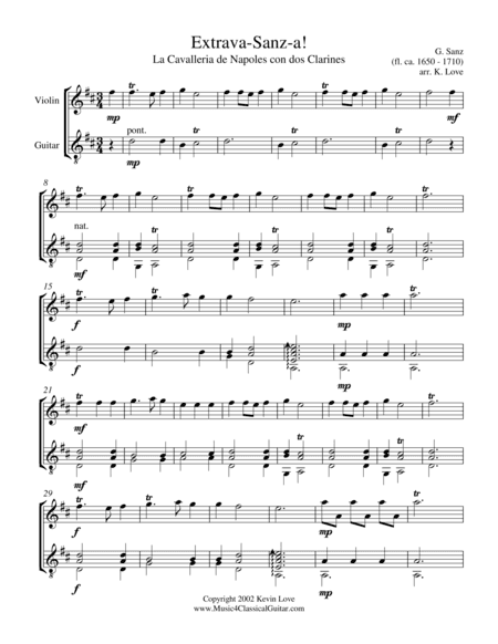 Extrava-Sanz-a! (Violin and Guitar) - Score and Parts (arr. Kevin Love)