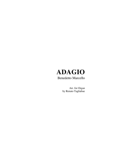 ADAGIO by Benedetto Marcello  - Arr. for Organ (arr. Renato Tagliabue)