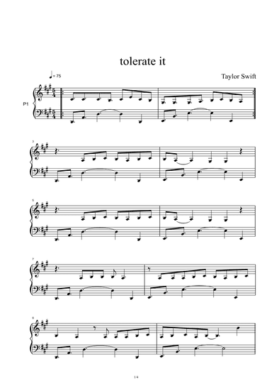 Tolerate It (arr. Taylor Swift)