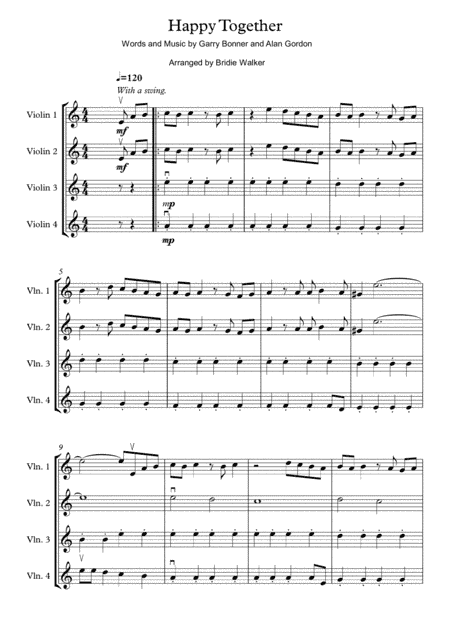 Happy Together (arr. Bridie Walker)