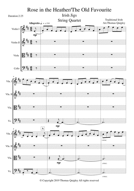 Rose in the Heather/ The Old Favorite ( Irish Jigs) (arr. Thomas Quigley)
