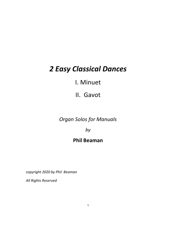 2 Easy Classical Dances- Organ solos for Manuals