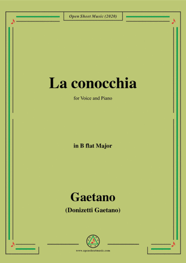 Donizetti-La conocchia,in B flat Major,for Voice and Piano (arr. MSM)