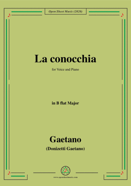 Donizetti-La conocchia,in B flat Major,for Voice and Piano (arr. MSM)