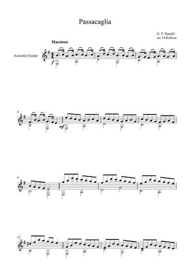 Passacaglia - George Frideric Handel (Guitar) (arr. Oleksii Rohoza)