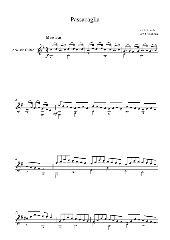 Passacaglia - George Frideric Handel (Guitar) (arr. Oleksii Rohoza)