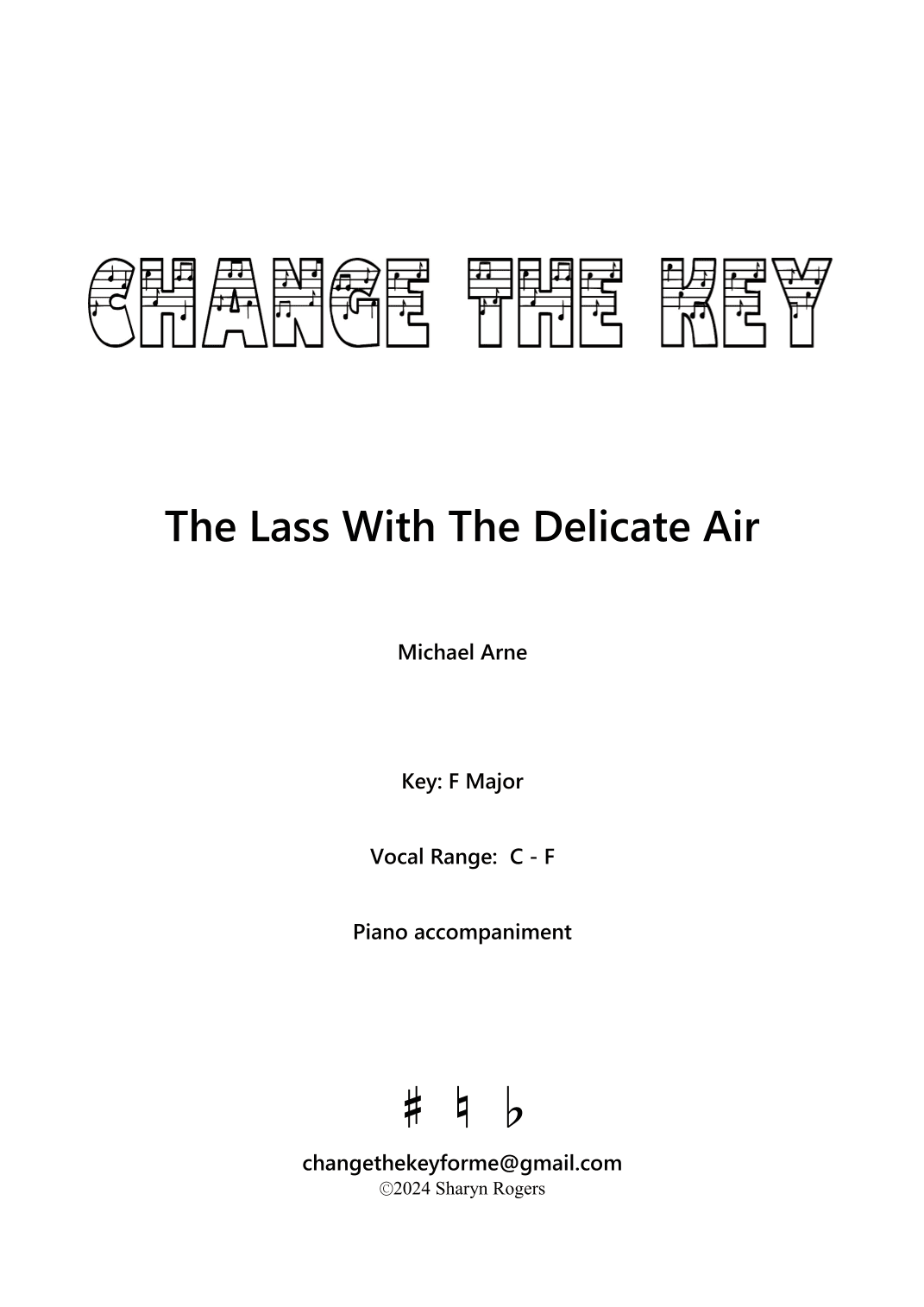 The Lass with the Delicate Air - F Major (arr. Sharyn Rogers)